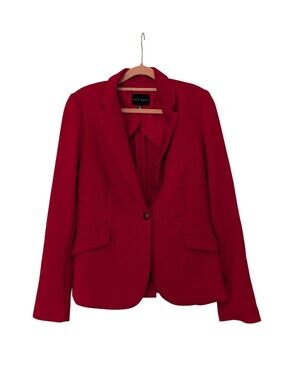 Jasmine & Juliana Textured Cherry Red Blazer With Accent Buttons Sz M